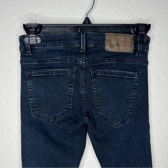 Zara Trafaluc Women's Mid Rise Distressed Dark Wash Denim Skinny Jeans Size 2 - Picture 6 of 6